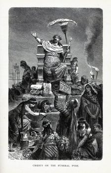 Croesus on the Funeral Pyre, 1882. Artist: Anonymous