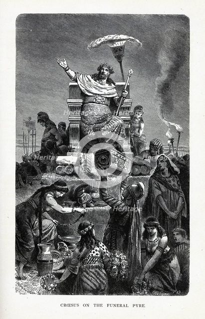 Croesus on the Funeral Pyre, 1882. Artist: Anonymous  