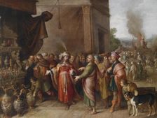 Croesus showing Solon his Treasures. Artist: Francken, Frans, the Younger (1581-1642)