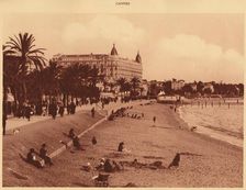 Croisette Promenade - Beach and Casino, Cannes 1930. Creator: Unknown