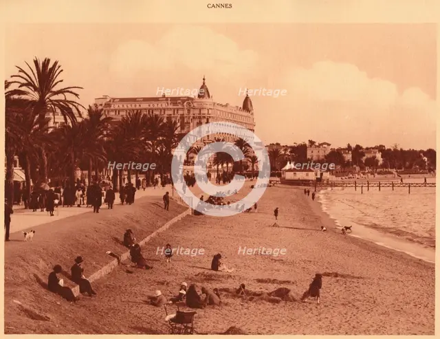 'Croisette Promenade - Beach and Casino, Cannes', 1930. Creator: Unknown.