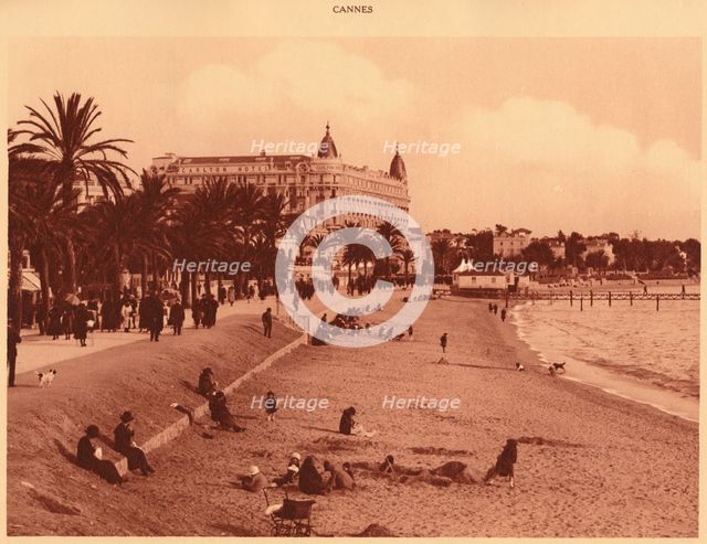 'Croisette Promenade - Beach and Casino, Cannes', 1930. Creator: Unknown.