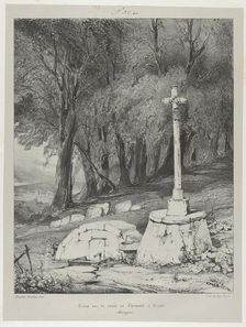 Croix sur la route de Clermont à Royal, 1831. Creator: Godefroy Engelmann