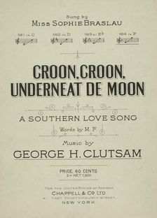 Croon, croon, underneat de moon 1900. Creator: Unknown