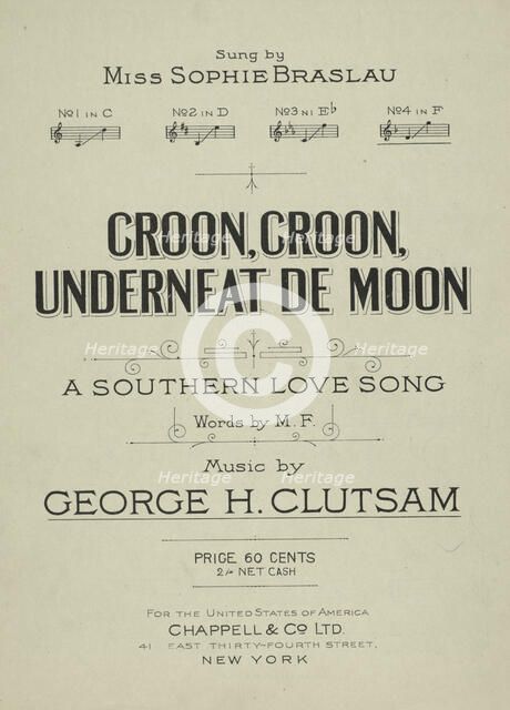 'Croon, croon, underneat' de moon', 1900. Creator: Unknown.