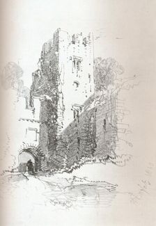 Crookston Castle, near Paisley 1840. Artist: Henry Bright