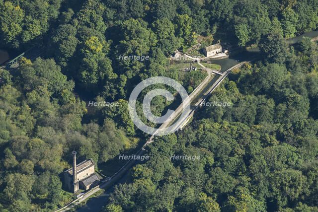 Cromford Canal engine house, aqueduct and canal lengthman's cottage, Derbyshire, 2024. Creator: Robyn Andrews.
