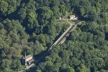 Cromford Canal engine house, aqueduct and canal lengthman's cottage, Derbyshire, 2024. Creator: Robyn Andrews