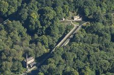 Cromford Canal engine house, aqueduct and canal lengthman's cottage, Derbyshire, 2024. Creator: Robyn Andrews