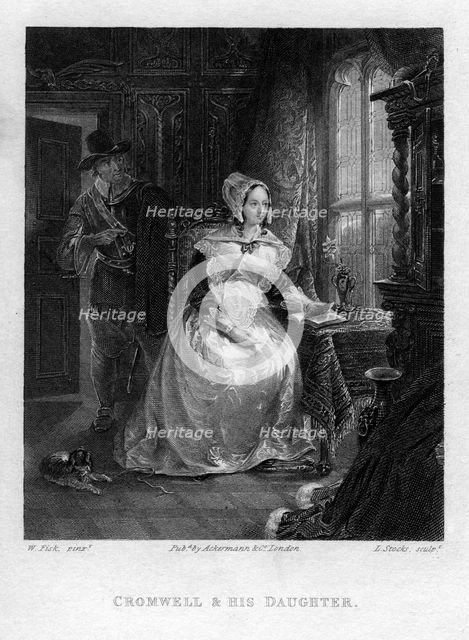 'Cromwell and his Daughter', (19th century).Artist: Lumb Stocks