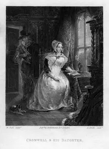 Cromwell and his Daughter (19th century).Artist: Lumb Stocks