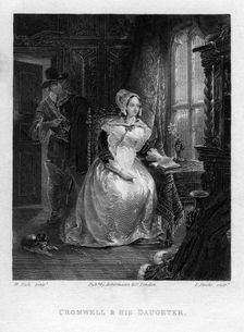 Cromwell and his Daughter (19th century).Artist: Lumb Stocks