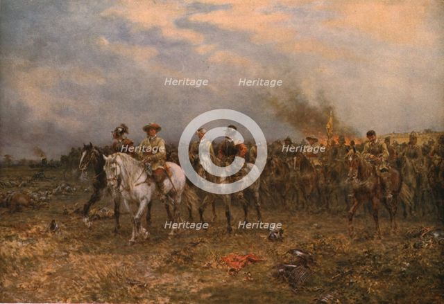 'Cromwell at Marston Moor', 1909, (c1930). Creator: Ernest Crofts.