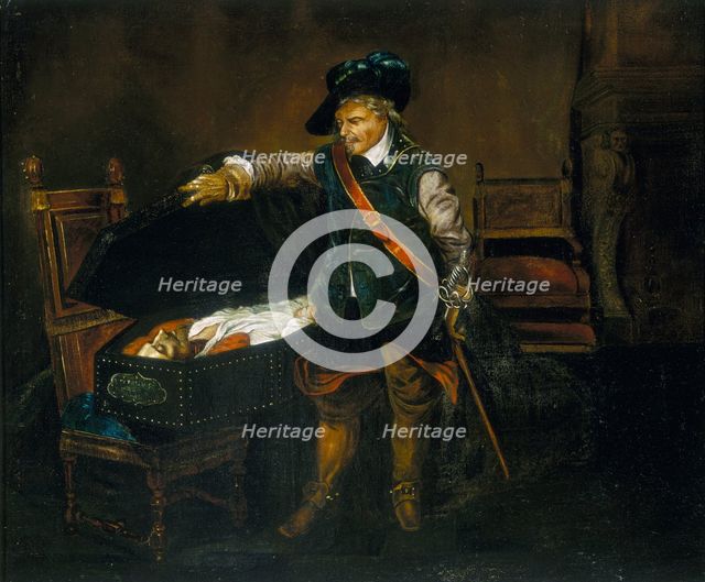 'Cromwell Gazing at the Body of Charles I', after 1850. Creator: Unknown.