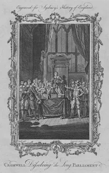 Cromwell dissolving the Long Parliament 1773. Creator: Charles Grignion