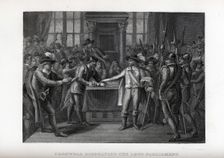 Cromwell dissolving the Long Parliament, 1882. Artist: Anonymous