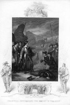 Cromwell Suppressing the Mutiny in the Army c1640s, (19th century). Artist: J Rogers