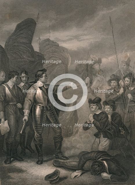 'Cromwell Suppressing The Mutiny in the Army', c1640s, (mid 19th century).   Creator: J Rogers.