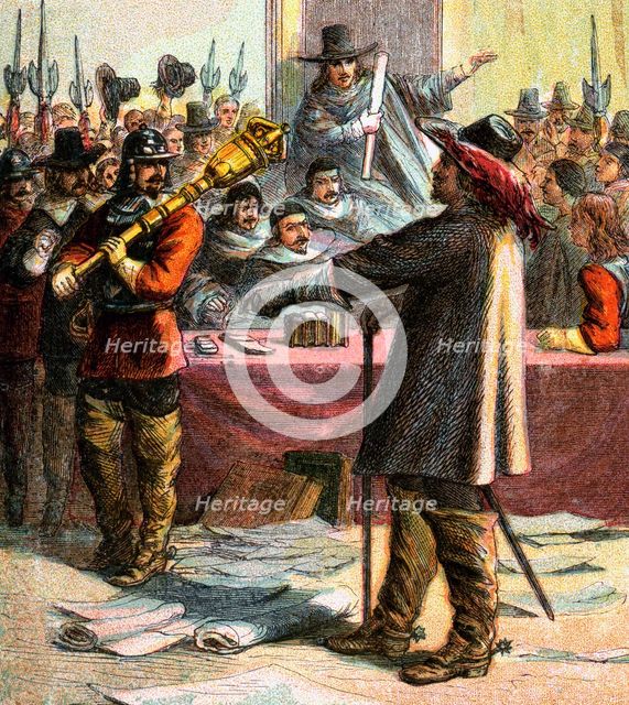 'Cromwell Turns Out Parliament', 17th century, (c1850). Artist: Unknown