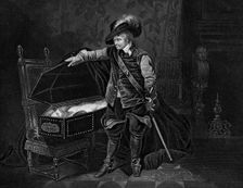 Cromwell viewing the dead body of Charles I, 1649, (19th century). Creators: J Rogers, Unknown