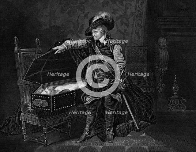 Cromwell viewing the dead body of Charles I, 1649, (19th century). Creators: J Rogers, Unknown.