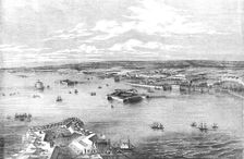 Cronstadt, from the Narrow Part of the Channel nearest St. Petersburg, drawn by E.T. Dolby, 1854. Creator: Unknown