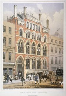 Crosby Hall at no 95 Bishopsgate, City of London, 1860. Artist: Vincent Brooks