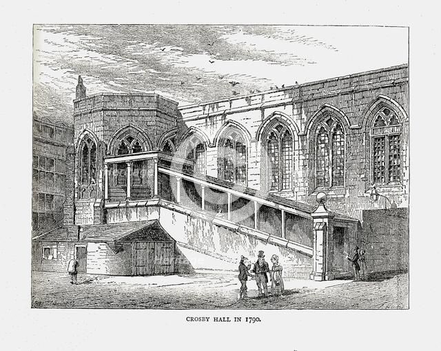 Crosby Hall in 1790, 1878 Artist: Walter Thornbury