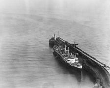 Cross Channel steamer, Folkestone Pier, Folkestone, Kent, 1920. Artist: Aerofilms