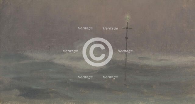 Cross and wave, Brittany, c.1905. Creator: Henry Brokman.