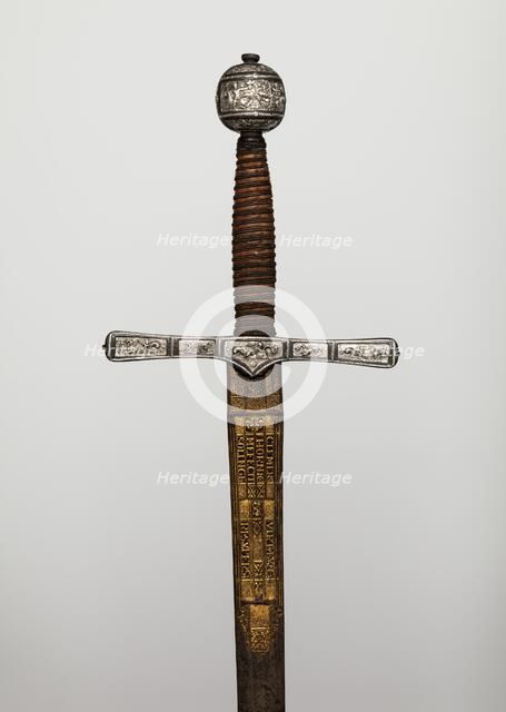 Cross Hilt Sword, hilt, British, London; blade, German, Solingen, 1600-1625. Creator: Clemens Horn.