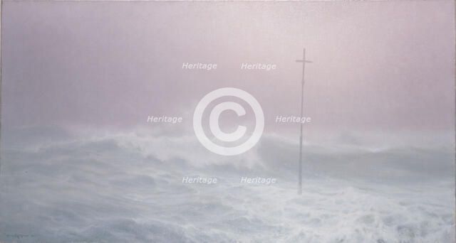 Cross in the mist, Brittany, 1905. Creator: Henry Brokman.