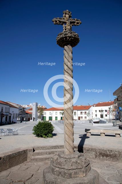 Cross in the city square, Castelo Branco, Portugal, 2009.  Creator: Samuel Magal.