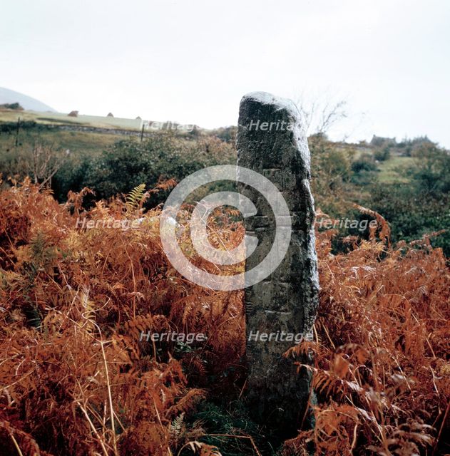 Cross-inscribed ogham stone, Dromkeare, Co.Kerry, Ireland. Artist: Unknown