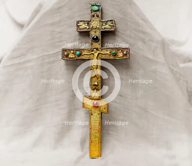 Cross of Abbot Vassian, vestry of the Ipatievsky Monastery, Kostroma, 1911. Creator: Sergey Mikhaylovich Prokudin-Gorsky.