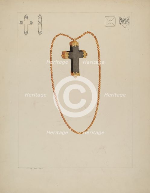 Cross Necklace, 1935/1942. Creator: Tulita Westfall.
