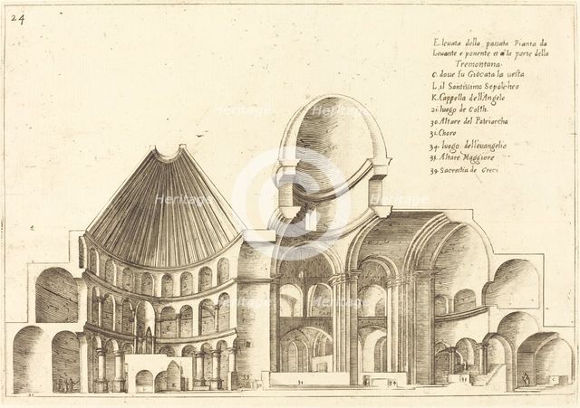 Cross-Section of the Church of the Holy Sepulchre, 1619. Creator: Jacques Callot.