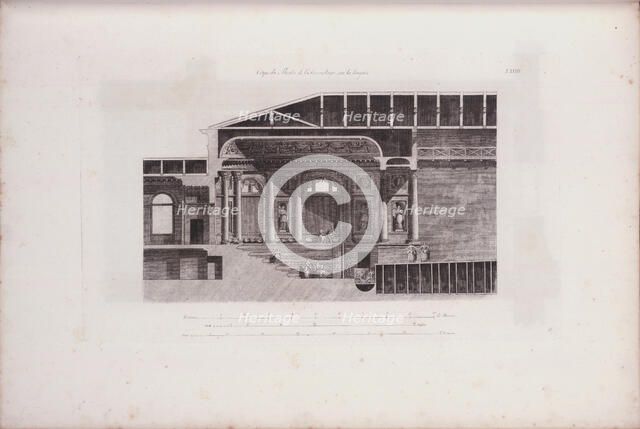 Cross-Section of the Auditorium of the Hermitage Theatre, 1783. Artist: Quarenghi, Giacomo Antonio Domenico (1744-1817)