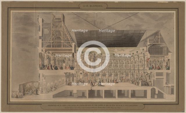 Cross Section of the Hôtel de Ville Seen in Perspective…, 1739-1740. Creator: Jacques-François Blondel (French, 1705-1744).