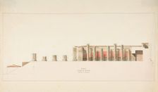 Cross-Section of the Temple of Jupiter, Pompeii, after 1825. Creator: Anon