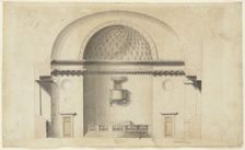 Cross-section of a chapel (?); verso: Pavillion in Neogothic style, ca. 1800. Creator: Anon