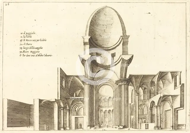 Cross-Section of a Church, 1619. Creator: Jacques Callot.