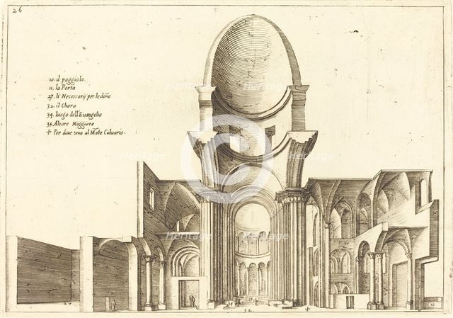 Cross-Section of a Church, 1619. Creator: Jacques Callot.