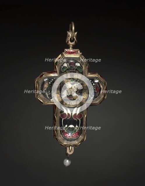 Cross-Shaped Clock, c. 1580-1600. Creator: P. Herbier (French).