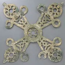 Cross-Shaped Hanging Lamp, Byzantine, 14th century. Creator: Unknown