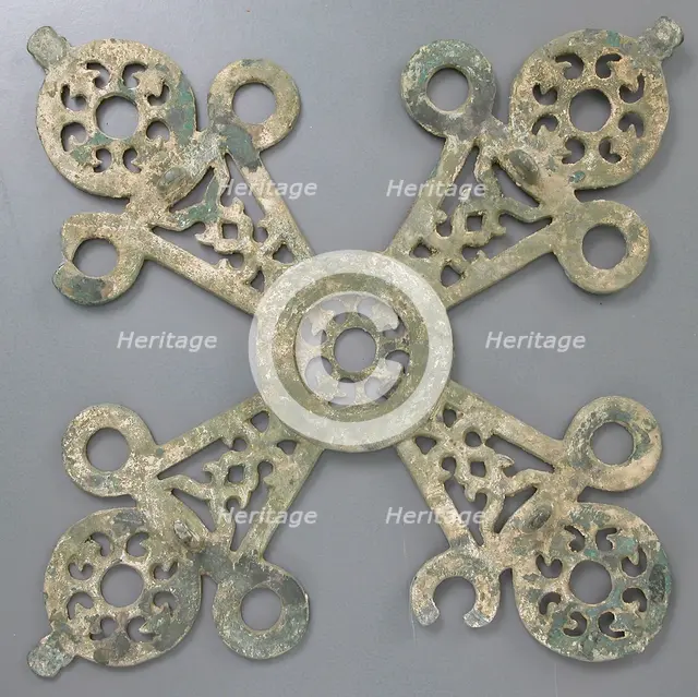 Cross-Shaped Hanging Lamp, Byzantine, 14th century. Creator: Unknown.
