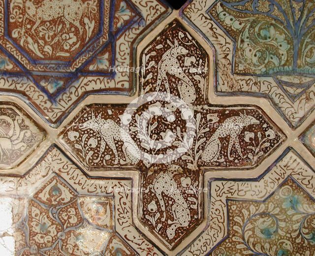 Cross-Shaped Tile, Iran, 13th century. Creator: Unknown.