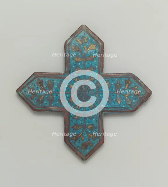 Cross-Shaped Tile, Iran, second half 13th-early 14th century. Creator: Unknown.