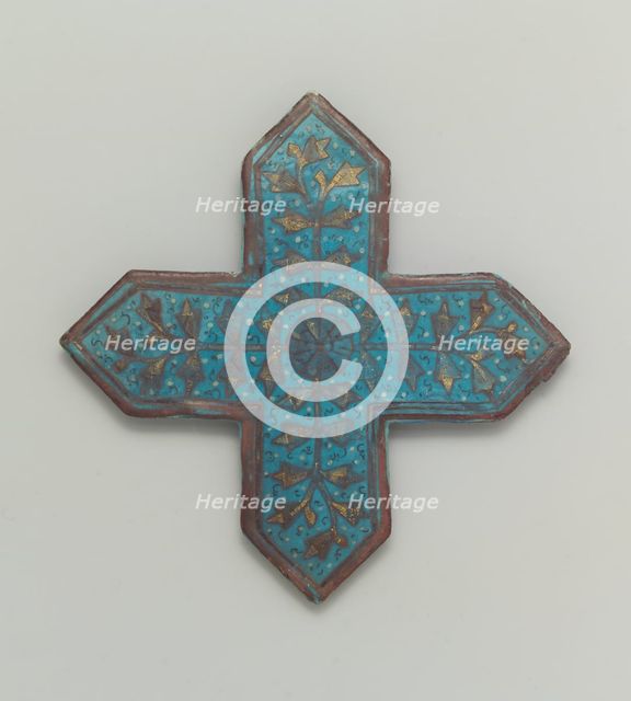 Cross-Shaped Tile, Iran, second half 13th-early 14th century. Creator: Unknown.