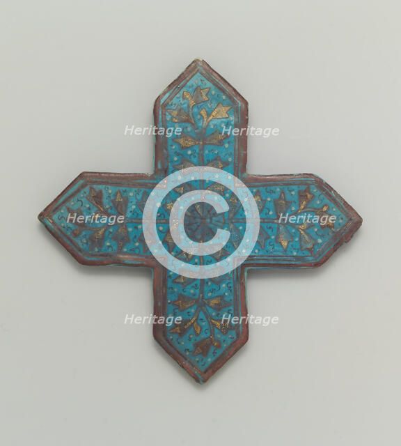 Cross-Shaped Tile, Iran, second half 13th-early 14th century. Creator: Unknown.